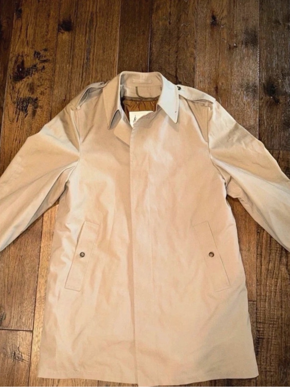 Vintage London Fog Tan Trench Coat - Classic Minimalist Overcoat
